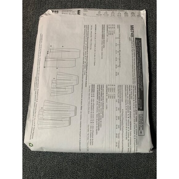 McCall's M6748 Easy Knits Women's Pants & Skirt Sewing Pattern Size L-XXL - Picture 2 of 2